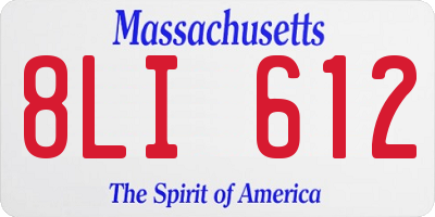 MA license plate 8LI612