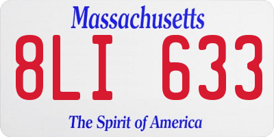 MA license plate 8LI633
