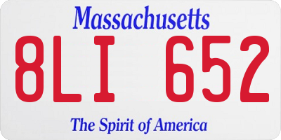 MA license plate 8LI652