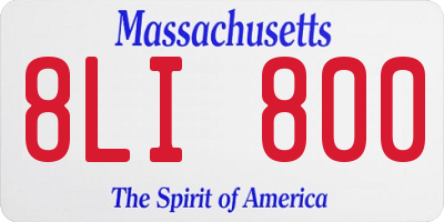 MA license plate 8LI800