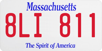MA license plate 8LI811