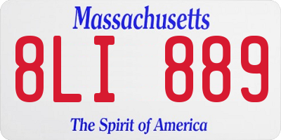 MA license plate 8LI889