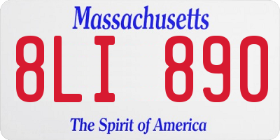 MA license plate 8LI890