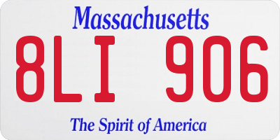 MA license plate 8LI906
