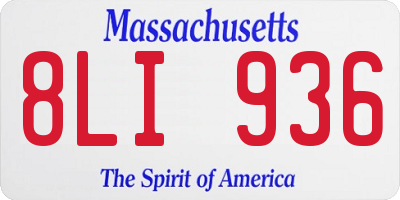 MA license plate 8LI936