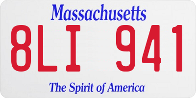 MA license plate 8LI941