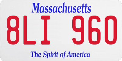 MA license plate 8LI960