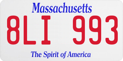 MA license plate 8LI993
