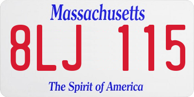 MA license plate 8LJ115