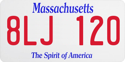 MA license plate 8LJ120