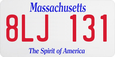 MA license plate 8LJ131