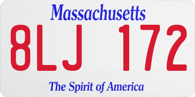 MA license plate 8LJ172