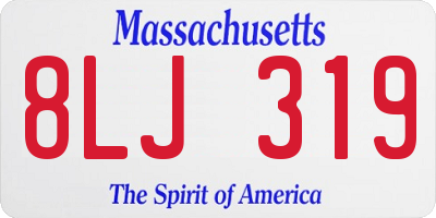MA license plate 8LJ319