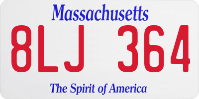 MA license plate 8LJ364
