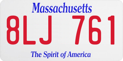 MA license plate 8LJ761