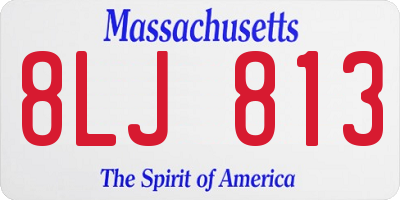 MA license plate 8LJ813