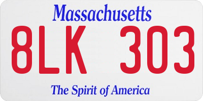 MA license plate 8LK303