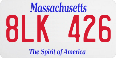 MA license plate 8LK426