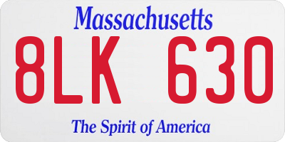 MA license plate 8LK630