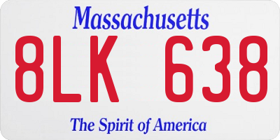 MA license plate 8LK638