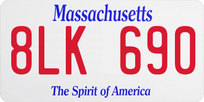 MA license plate 8LK690