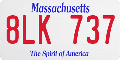 MA license plate 8LK737