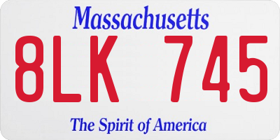 MA license plate 8LK745