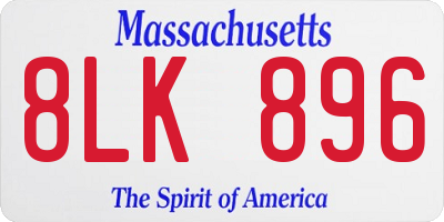 MA license plate 8LK896