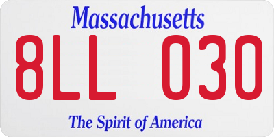 MA license plate 8LL030