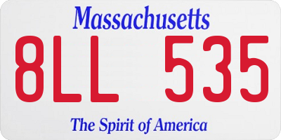 MA license plate 8LL535