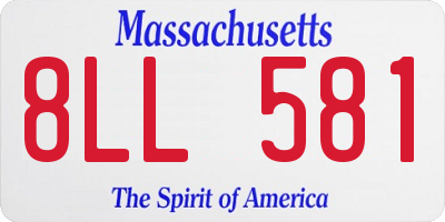 MA license plate 8LL581