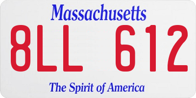 MA license plate 8LL612