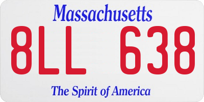 MA license plate 8LL638