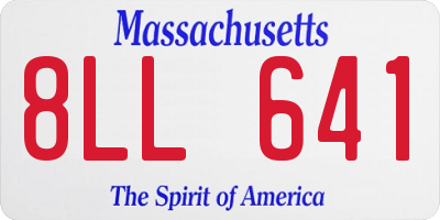 MA license plate 8LL641
