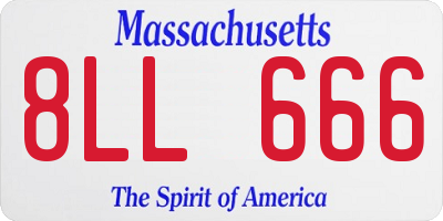 MA license plate 8LL666
