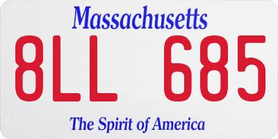 MA license plate 8LL685