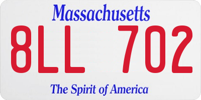 MA license plate 8LL702