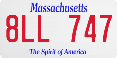 MA license plate 8LL747