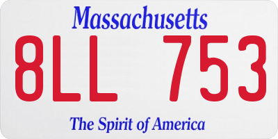MA license plate 8LL753