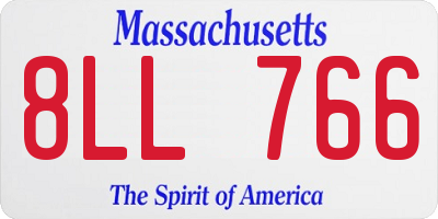 MA license plate 8LL766