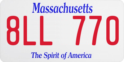 MA license plate 8LL770