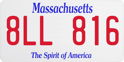 MA license plate 8LL816