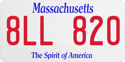 MA license plate 8LL820