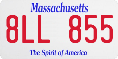 MA license plate 8LL855