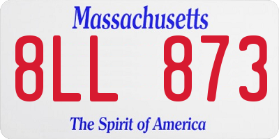 MA license plate 8LL873