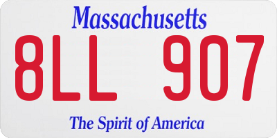 MA license plate 8LL907