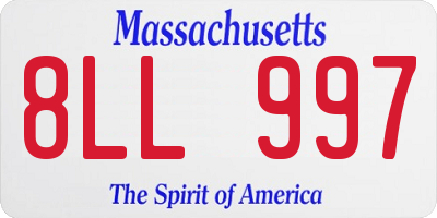 MA license plate 8LL997