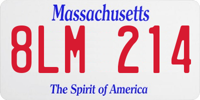 MA license plate 8LM214