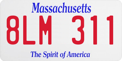 MA license plate 8LM311