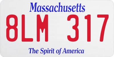 MA license plate 8LM317